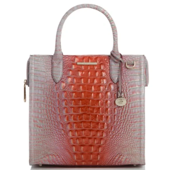 NWT-Brahmin-Caroline Satchel-Flirty Ombré Melbourne-Croc Embossed Leather-$345 - Picture 14 of 14